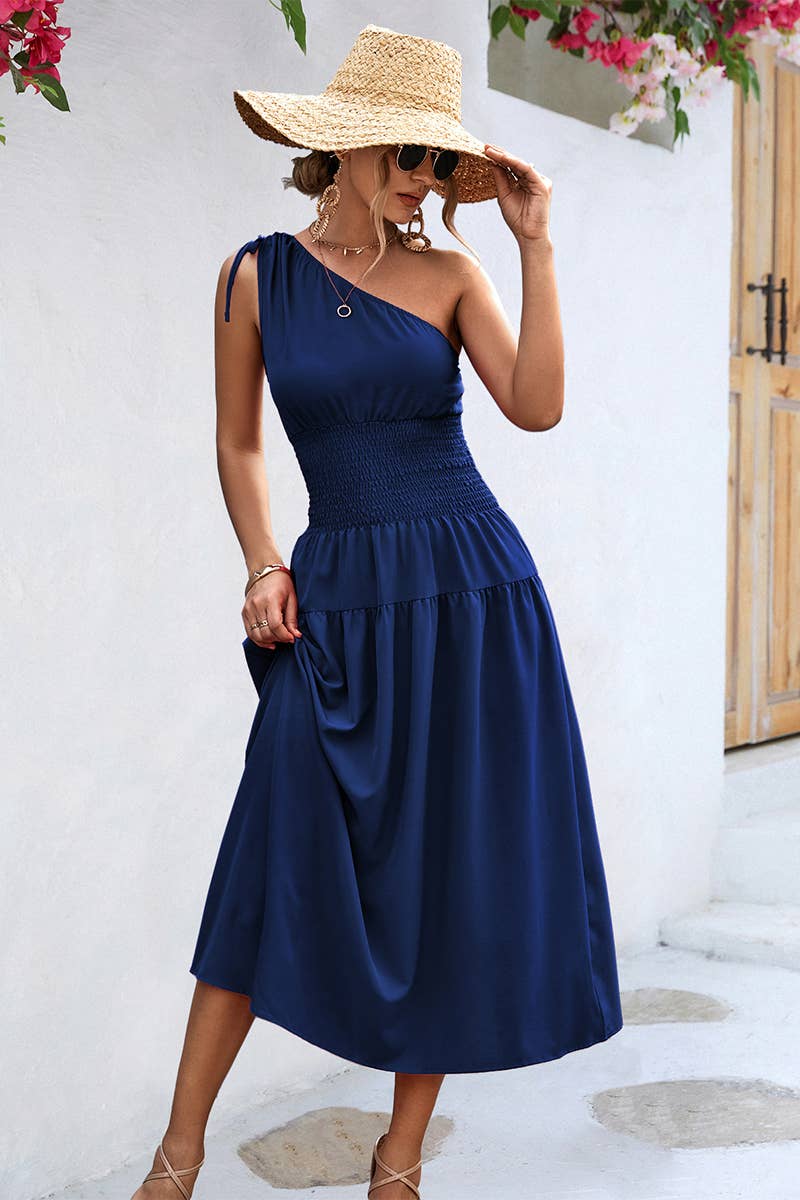 CWDTD0406_EUROPEAN AND AMERICAN WOMEN'S OFF-SHOULDER DRESS