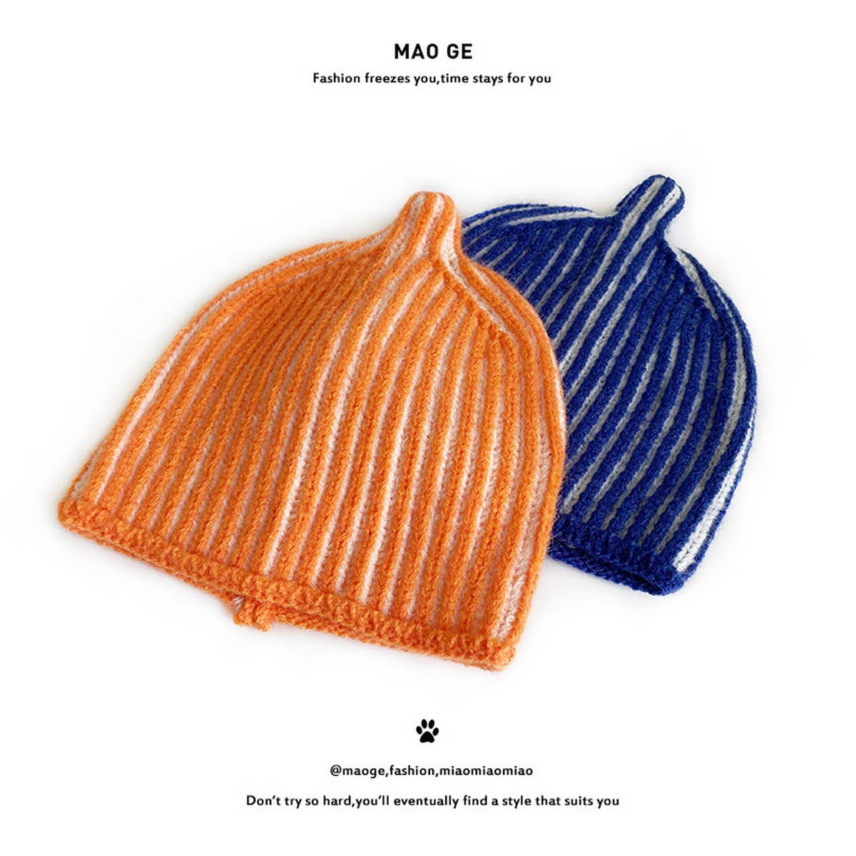 2-6 YEARS OLD CONTRAST COLOR CUTE  KNITTED HAT_CWAH2065