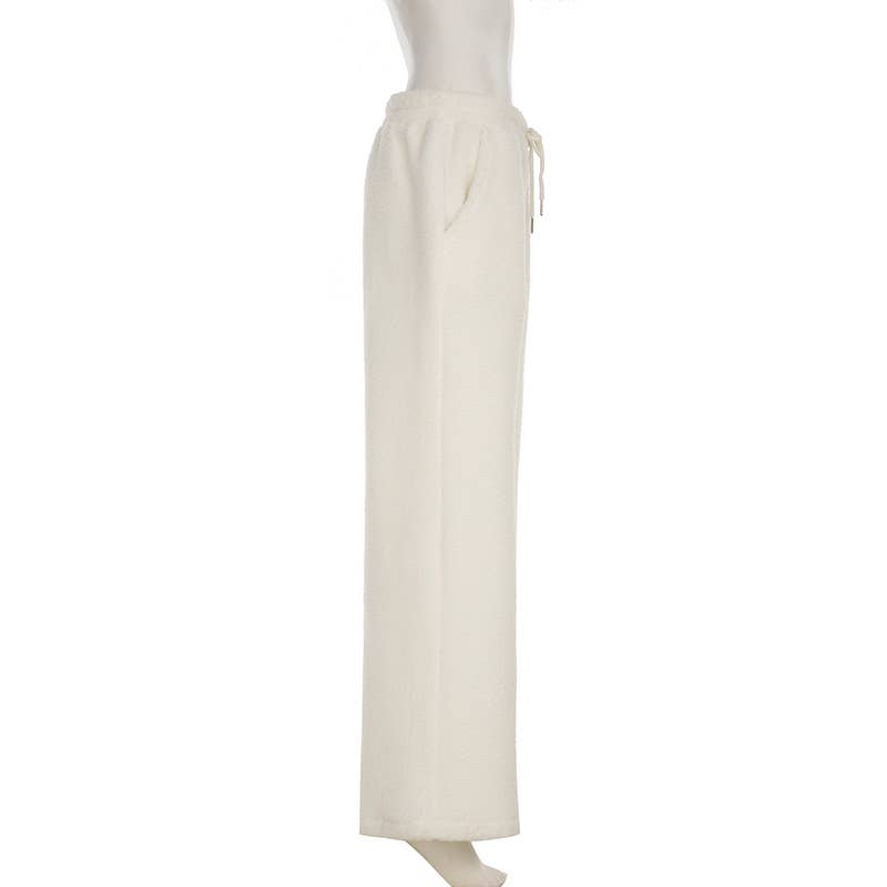 STYLISH WARM LAMB WOOL LACE-UP PANTS