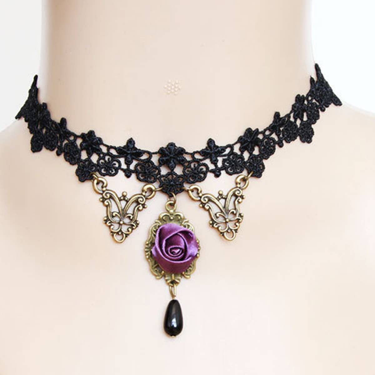HALLOWEEN LACE NECKLACE NECK CHAIN SHORT NECKLACE
