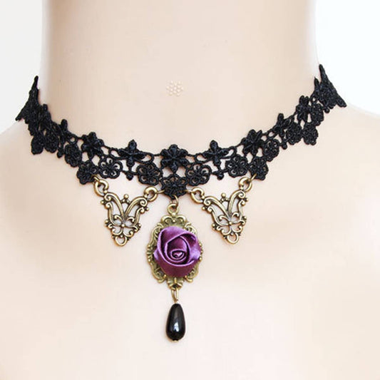 HALLOWEEN LACE NECKLACE NECK CHAIN SHORT NECKLACE