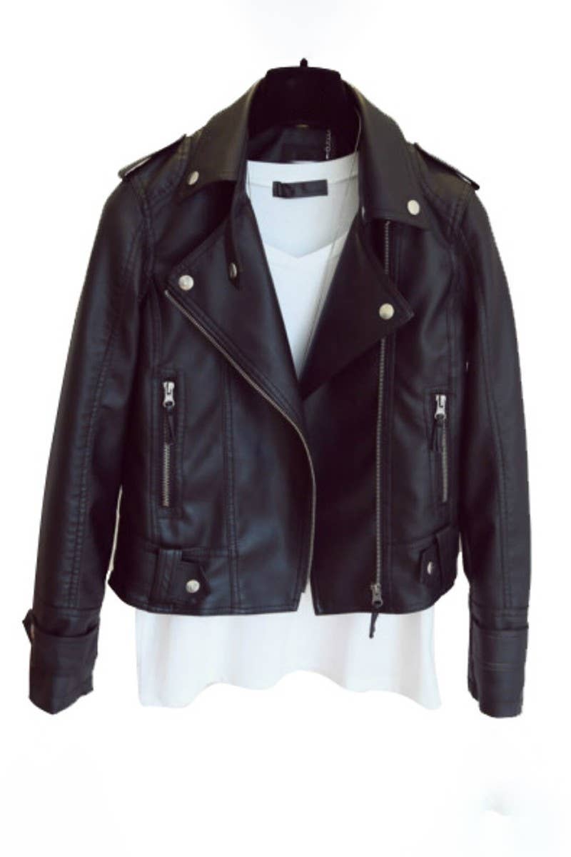 CWOSWL07123_FASHION SLIM FIT LAPEL LEATHER MOTORCYCLE JACKET