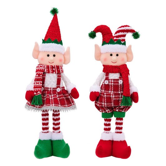 CWMM10300_RED&GREEN CHRISTMAS ELF STANDING FIGURINE