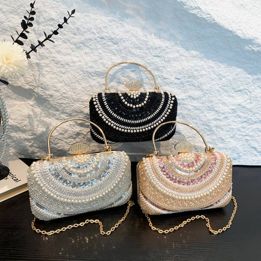 BEADED SEQUIN CELEBRITY HANDHELD EVENING CLUTCH _CWAB3246