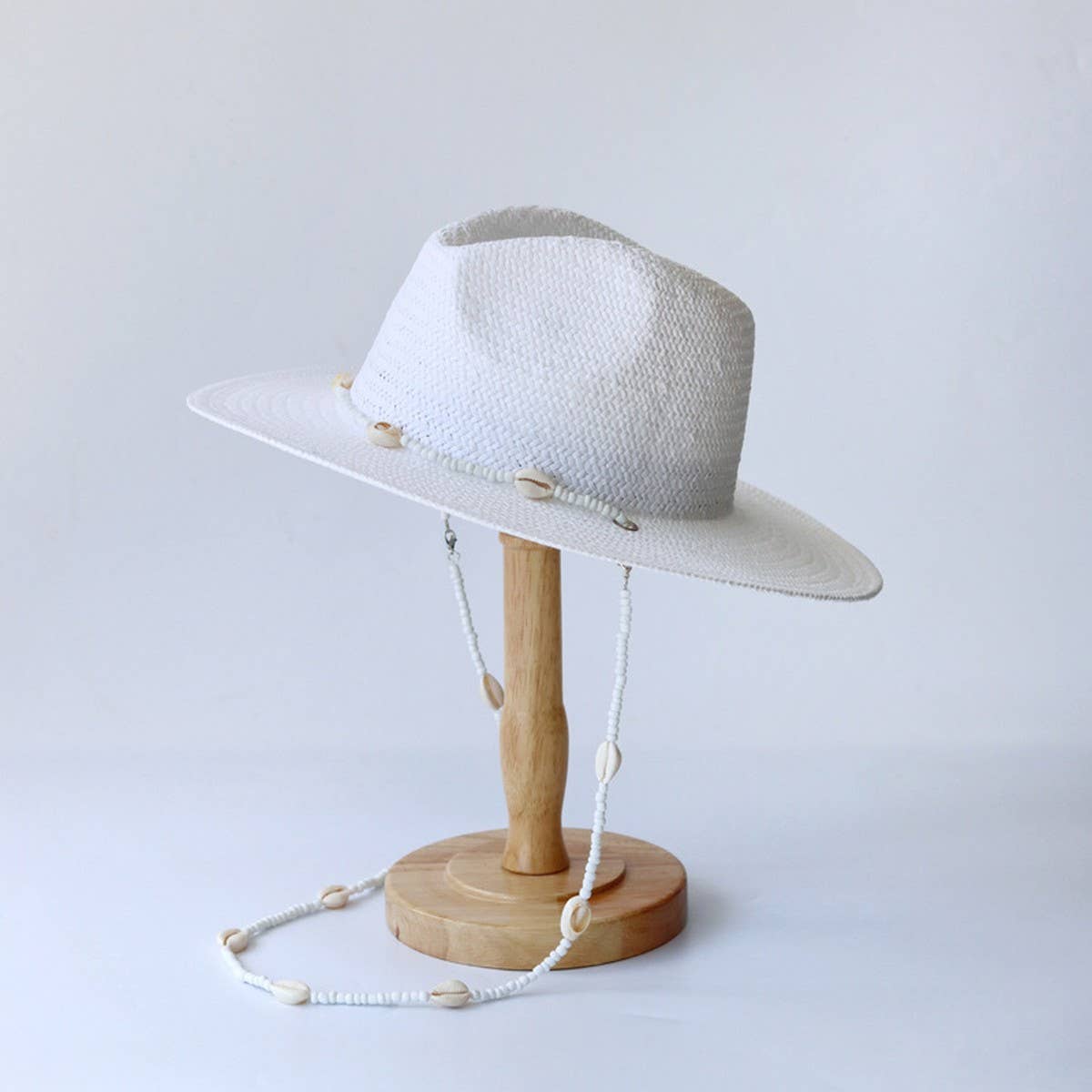 Summer shell chain sun hat for women_CWAH3427