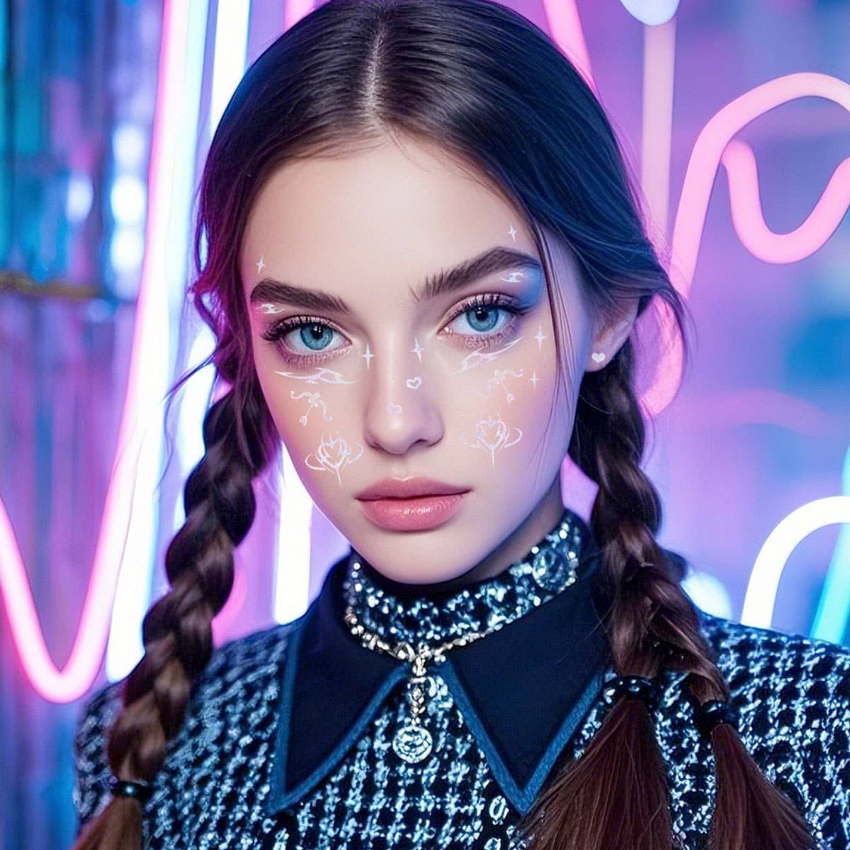 Holographic Eyeliner Tattoo Stickers for Raves