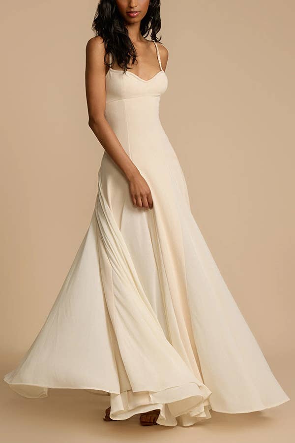 SEXY SOLID COLOR SLIM SOLID COLOR SWING DRESS