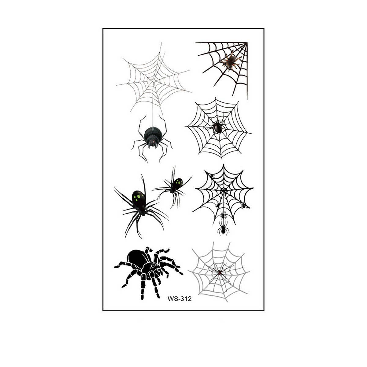 Waterproof 3D Spider & Web Tattoos for Halloween