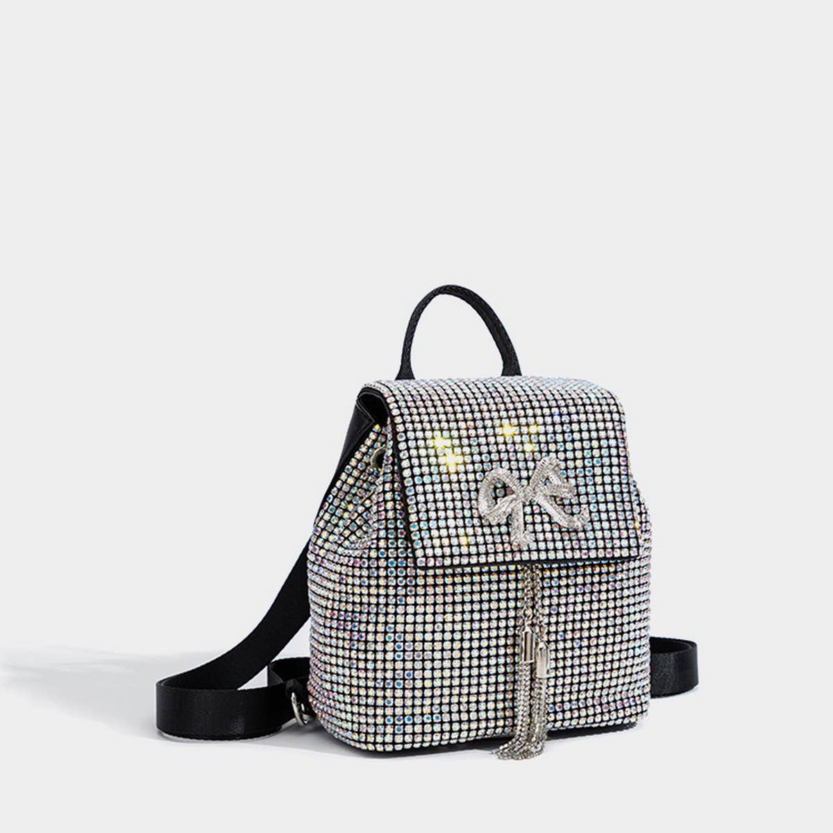 FASHIONABLE BOW TASSEL RHINESTONE EVENING BAG_CWAB3602