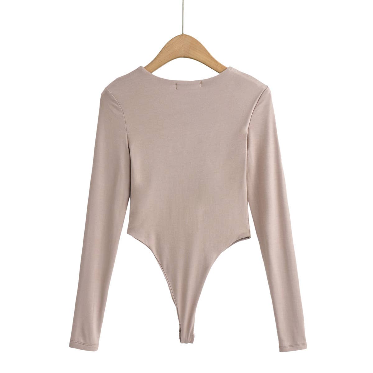 Tight deep V-neck long-sleeved one-piece Top