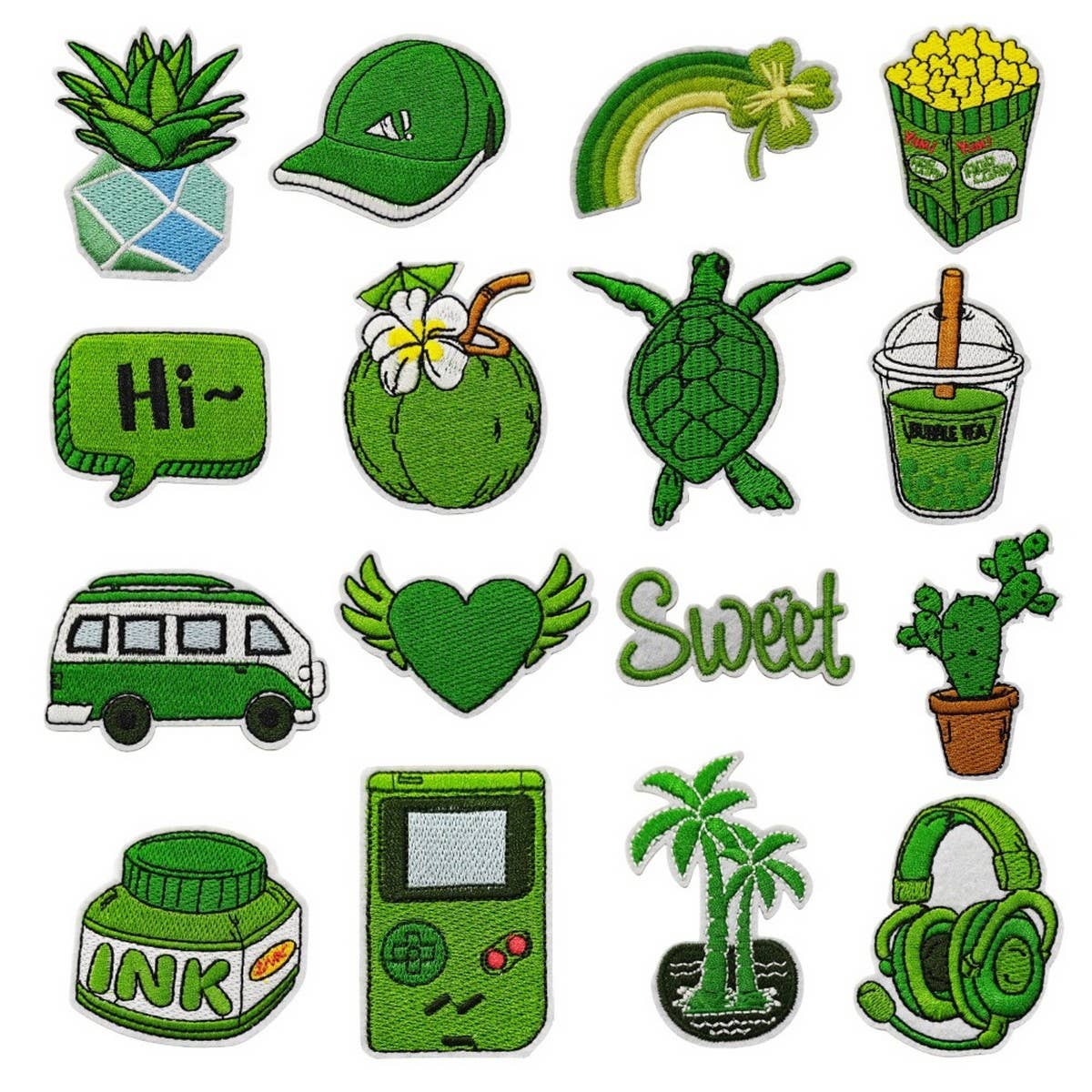 GREEN SERIES CARTOON EMBROIDERED PATCH