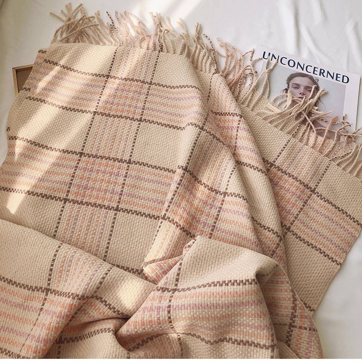 Plaid Faux Cashmere Scarf ??Thick Warm Winter Wrap_CWASC1453