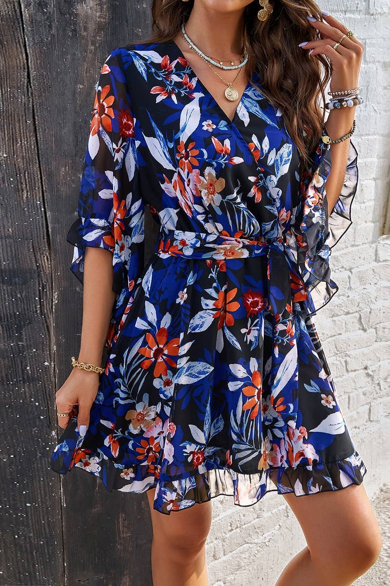 WOMEN ELEGANT PRINT STRAPPY DRESS_CWDSD2404