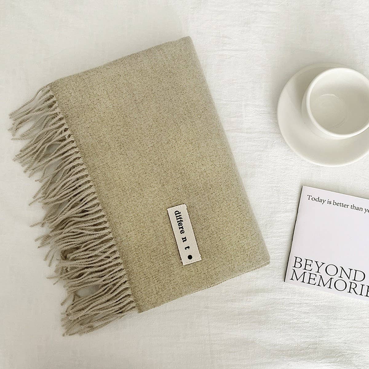 Colorblock Tassel Scarf - Thick Wrap for Students