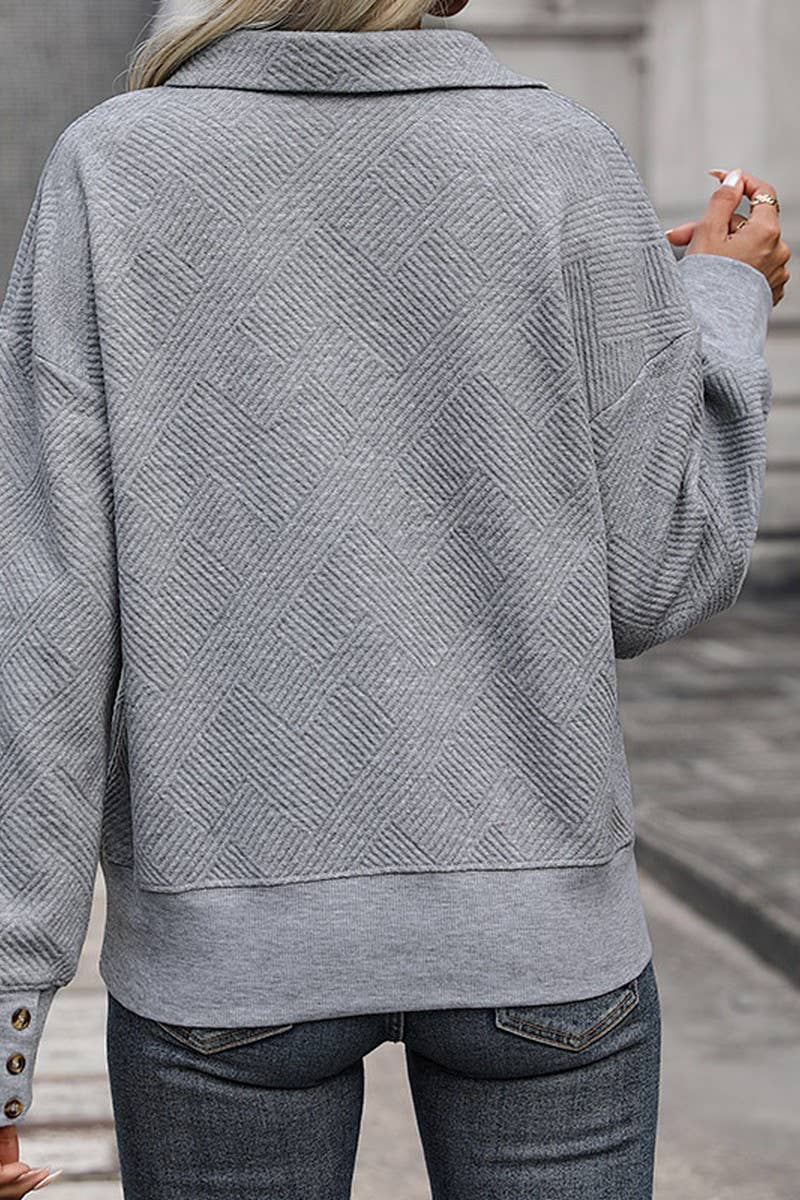 LAPEL SOLID SWEATSHIRT_CWTSTL0723