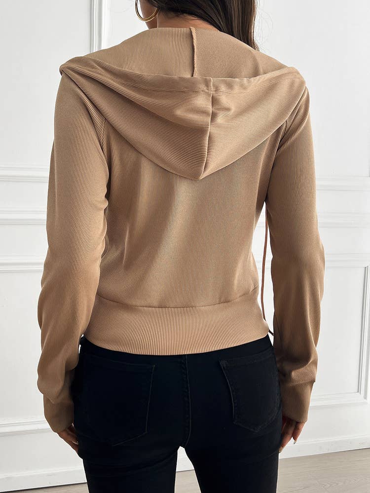 TEMPERAMENT SLIM SHORT ZIP-UP CARDIGAN COAT