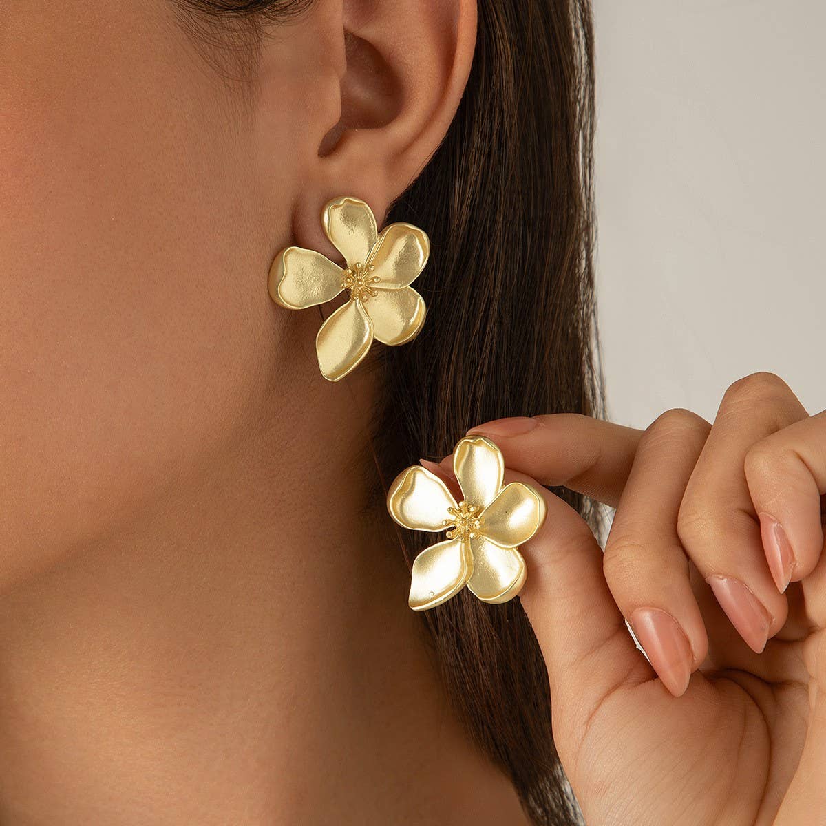 SWEET AND COOL 3D GINKGO LEAF AND FLOWER EARRINGS