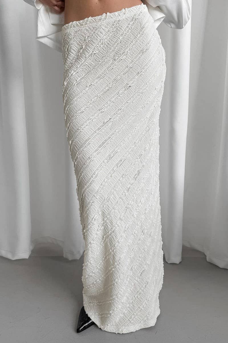 CWBLS0368_HIGH WAIST LACE TRIM SLIM MAXI SKIRT