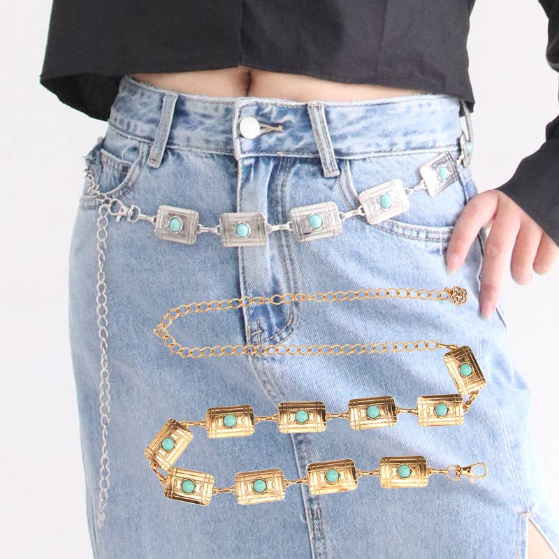 Fashionable and versatile patterned waist chain