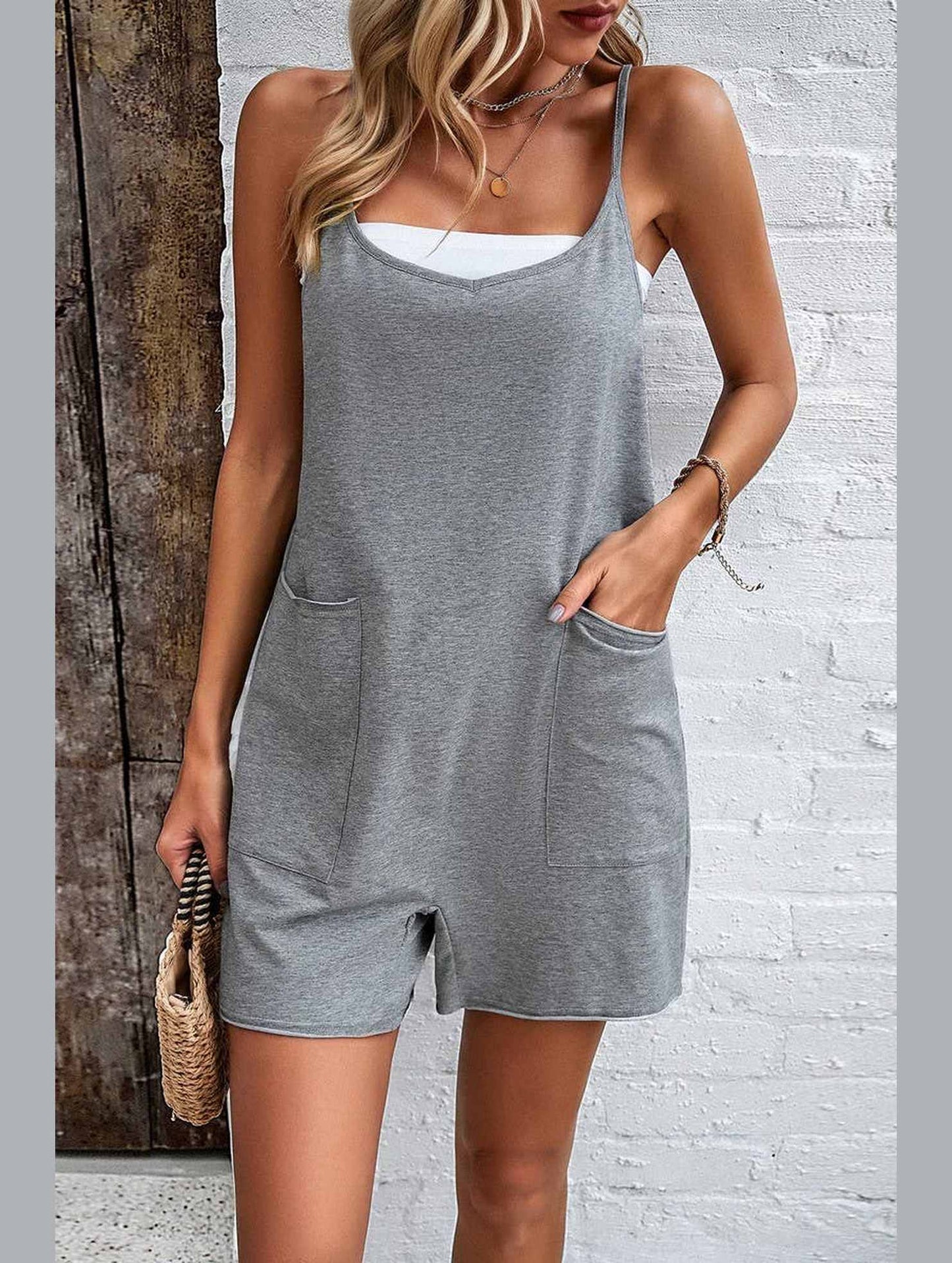 CASUAL SOLID COLOR SUSPENDER JUMPSUIT_CWSJS0327