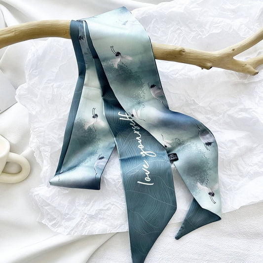 FASHION OIL PAINTING SMALL SILK SCARF FOR WOMEN_CWAHA4138