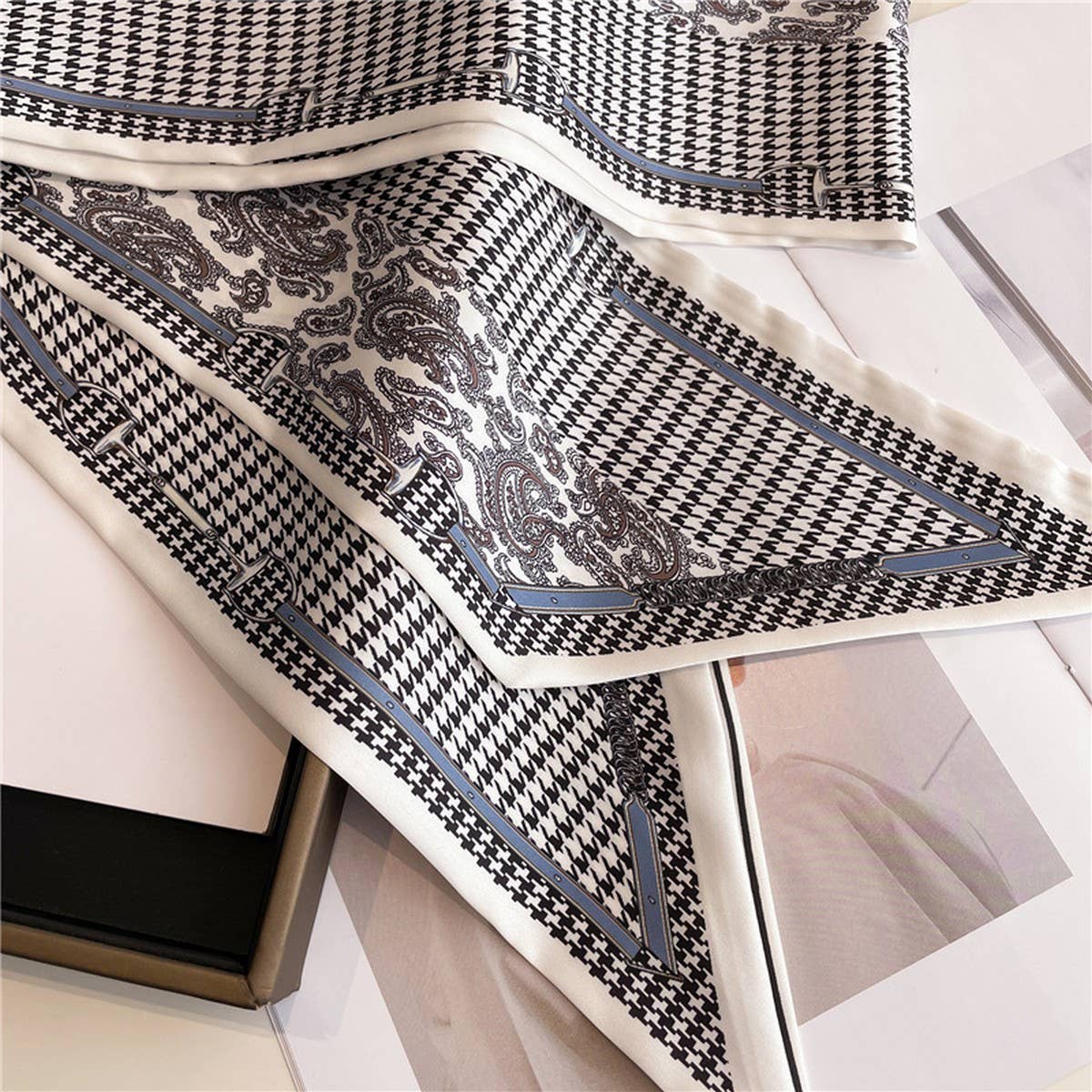 Skinny Silk Scarf for Hair, Neck or Bag Wrap_CWASC1512🎗️