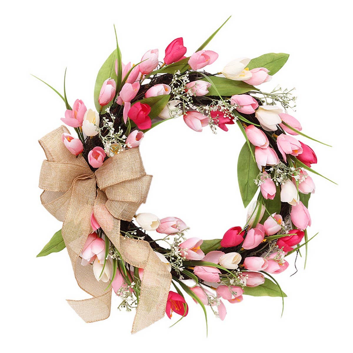 Tulip Butterfly Wreath for Valentine & Easter_CWAJE05410
