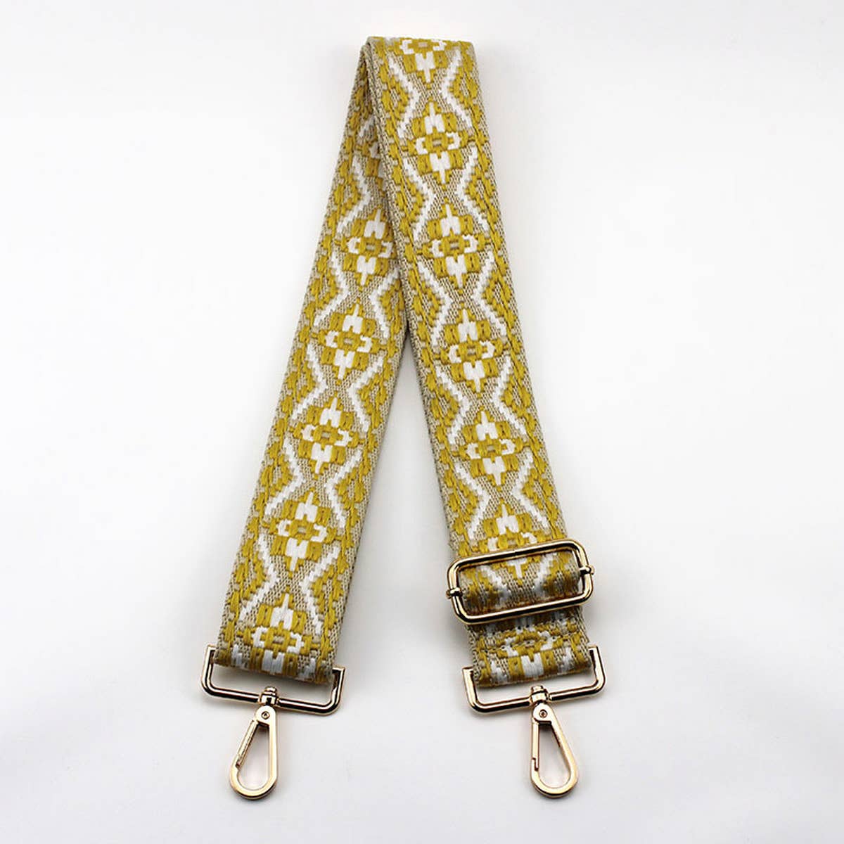 GEOMETRIC EMBROIDERY ADJUSTABLE BAG STRAP