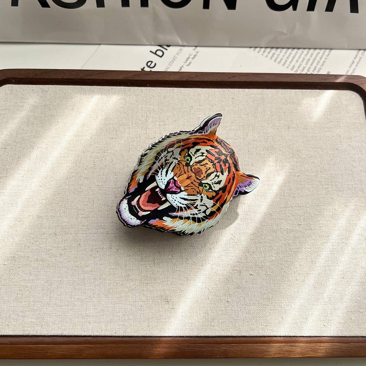 Tiger & Leopard Hair Claw?Wild Animal Acetate Clip