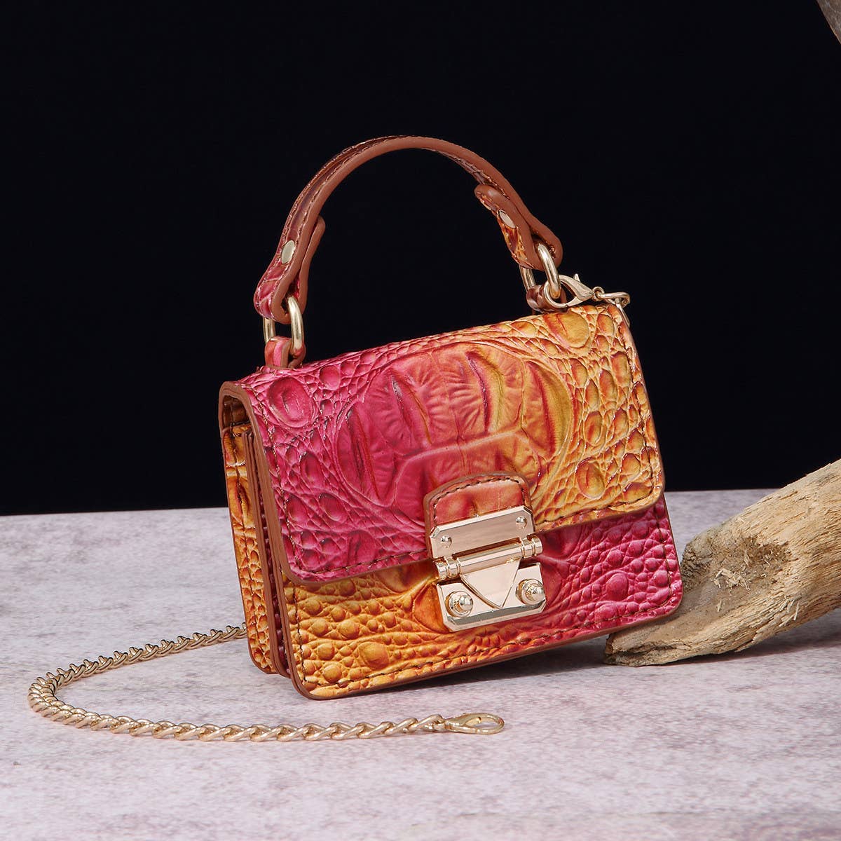FASHION MULTICOLOR CROCODILE CROSSBODY BAG_CWAB2597