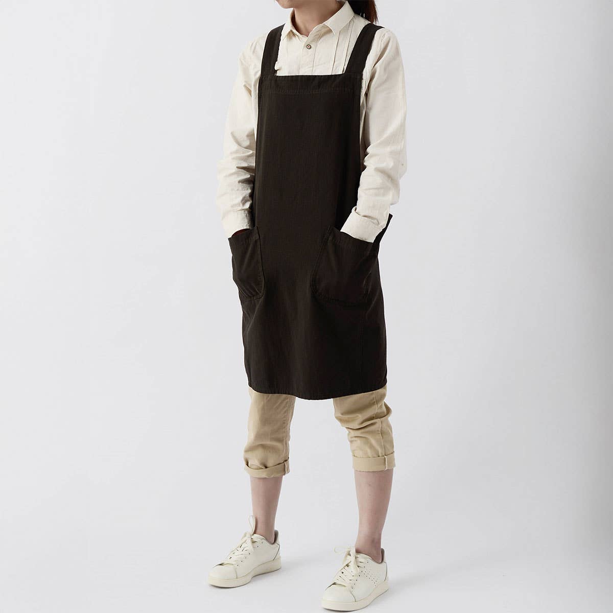Waterproof Solid Color Linen Aprons with pockets