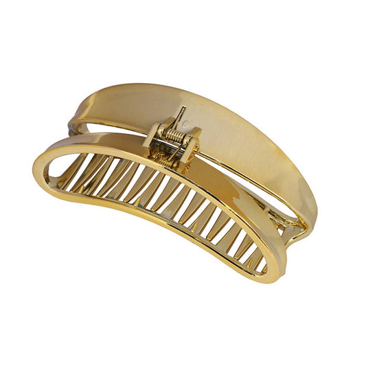 Metallic simple fashion half round hair claw