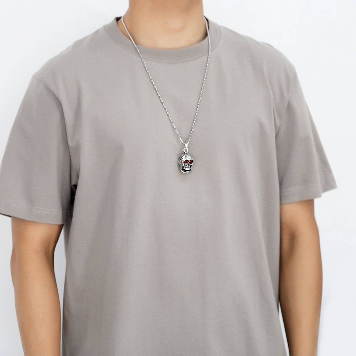 RETRO HIP HOP SKULL PENDANT NECKLACE_CWAJE0972