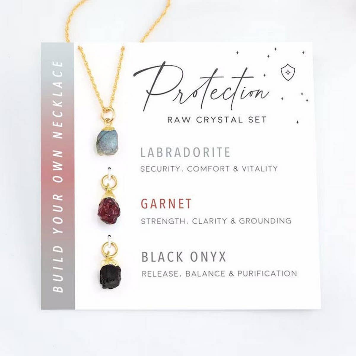 STAINLESS STEEL NECKLACE NATURAL CRYSTAL PENDANT_CWAJE1051