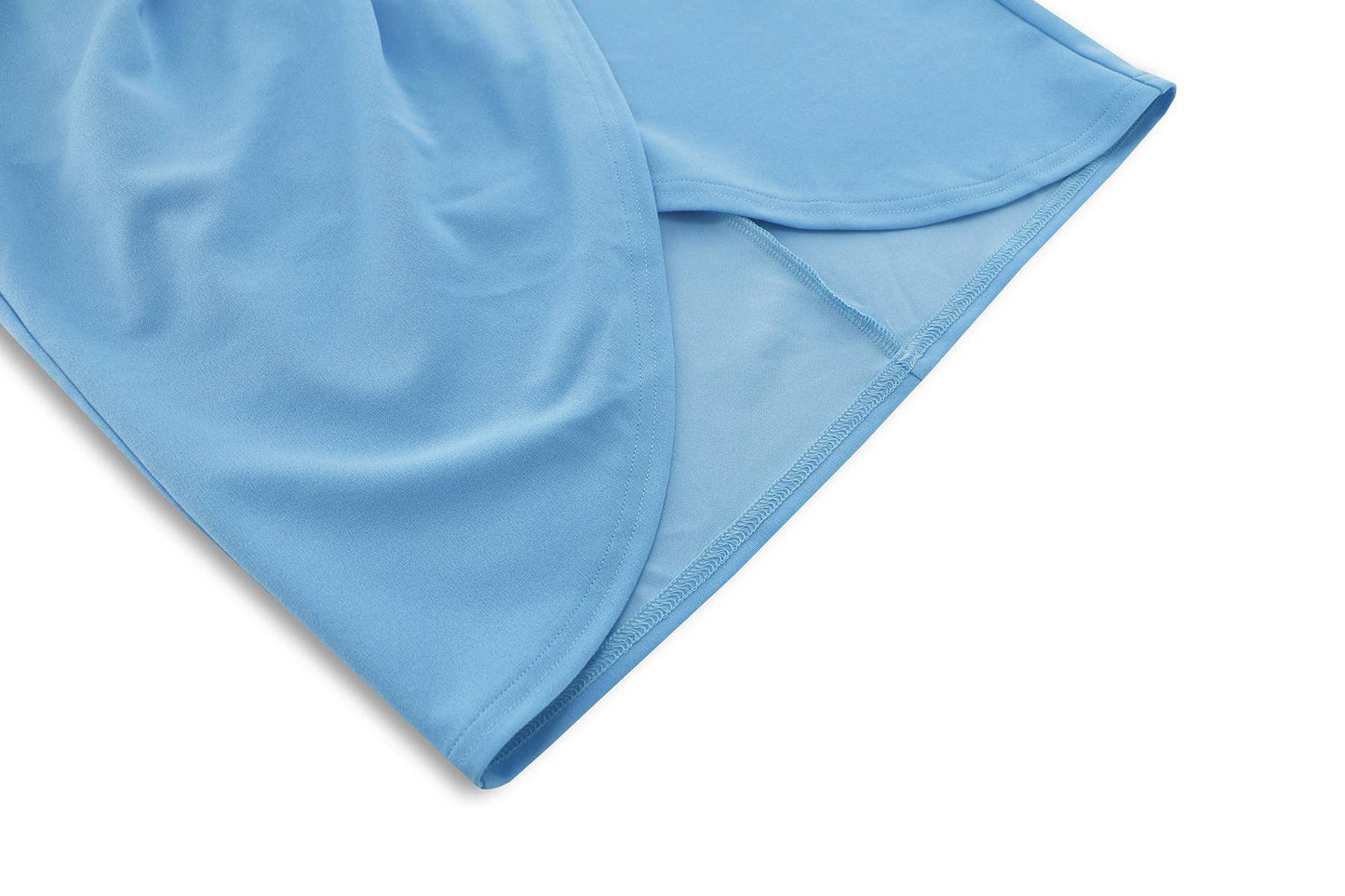 Pleate waist-cinching V-neck short-sleeved dress