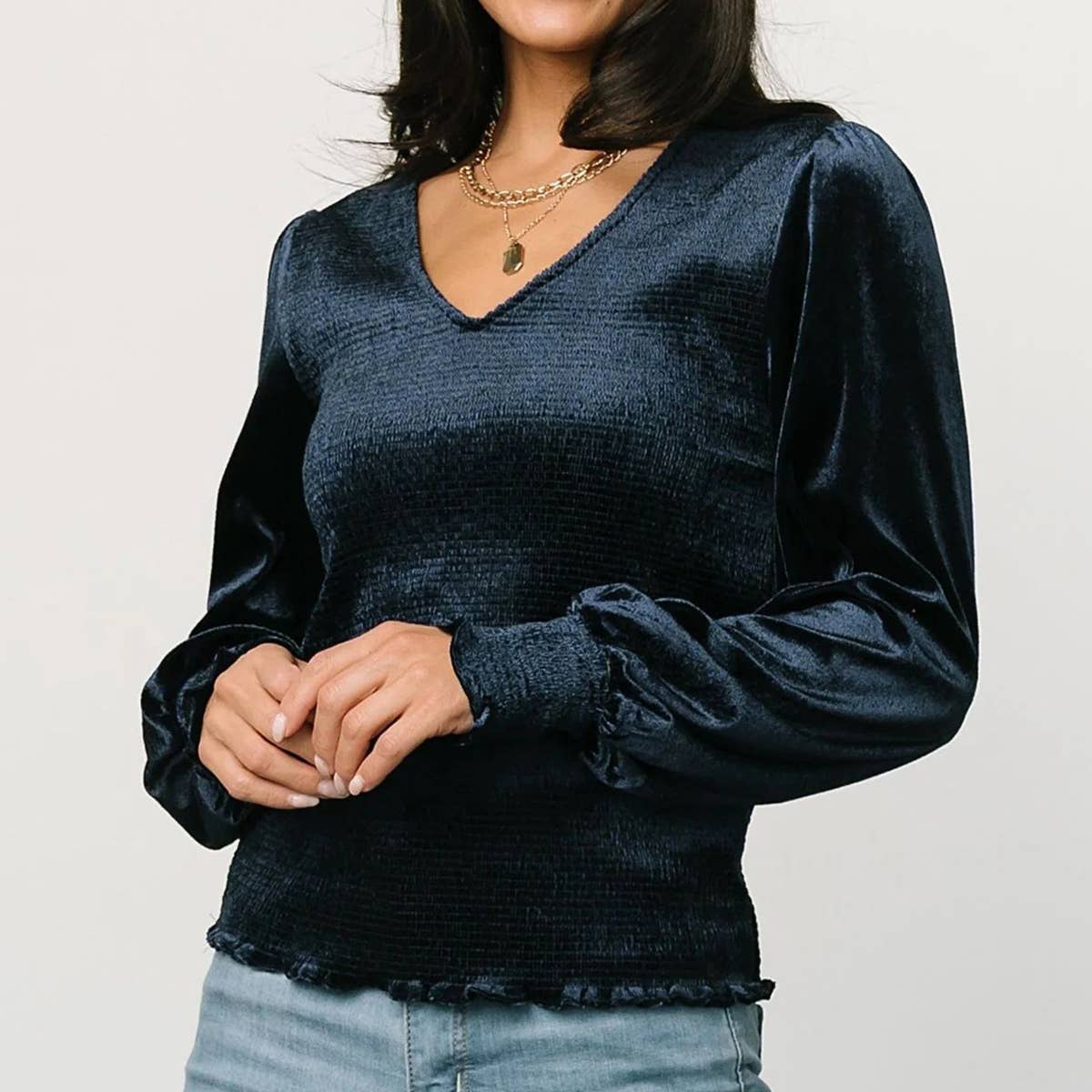 SOLID COLOR CASUAL LONG-SLEEVED VELVET BASE SHIRT