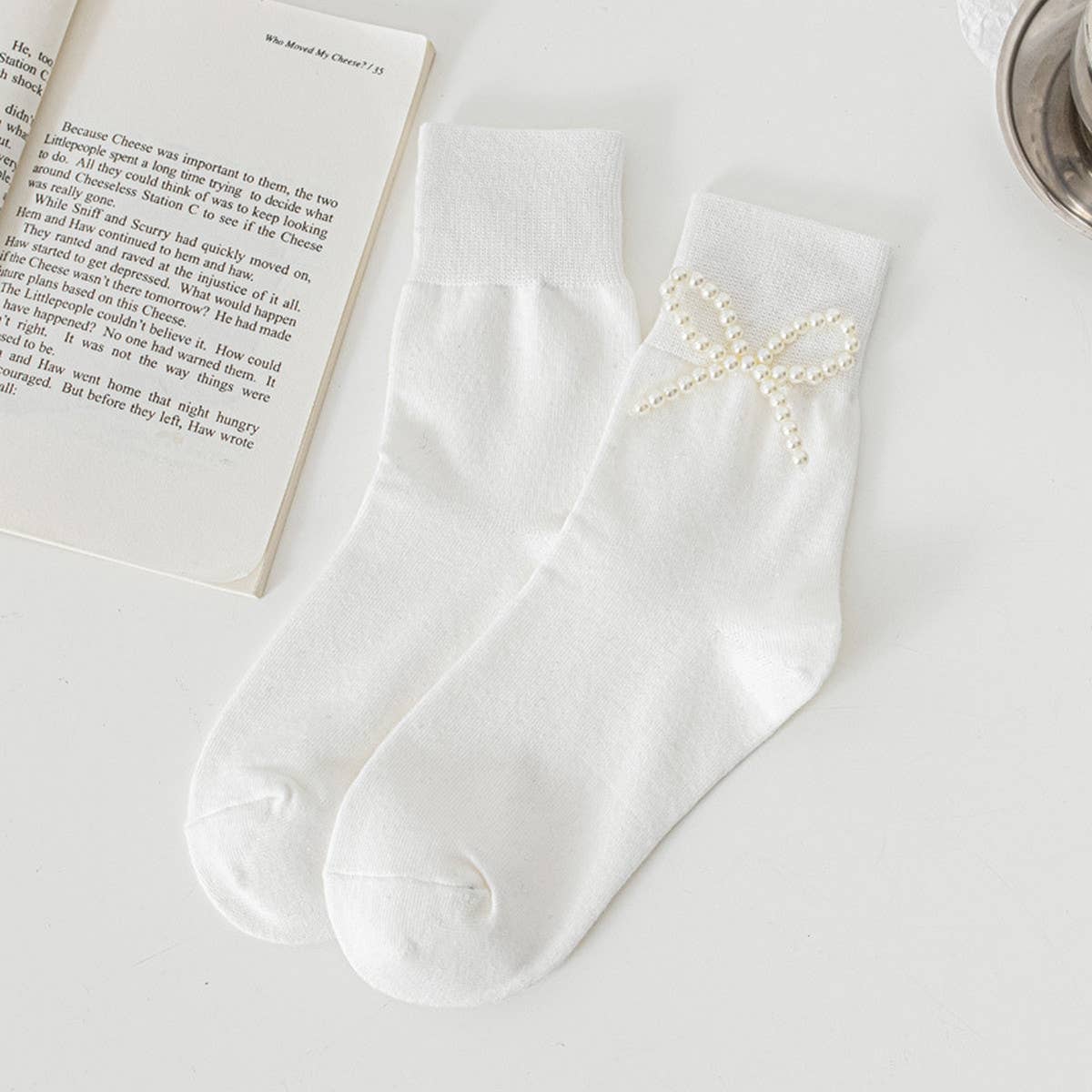 WOMEN NEW PEARL SOLID COLOR SOCKS