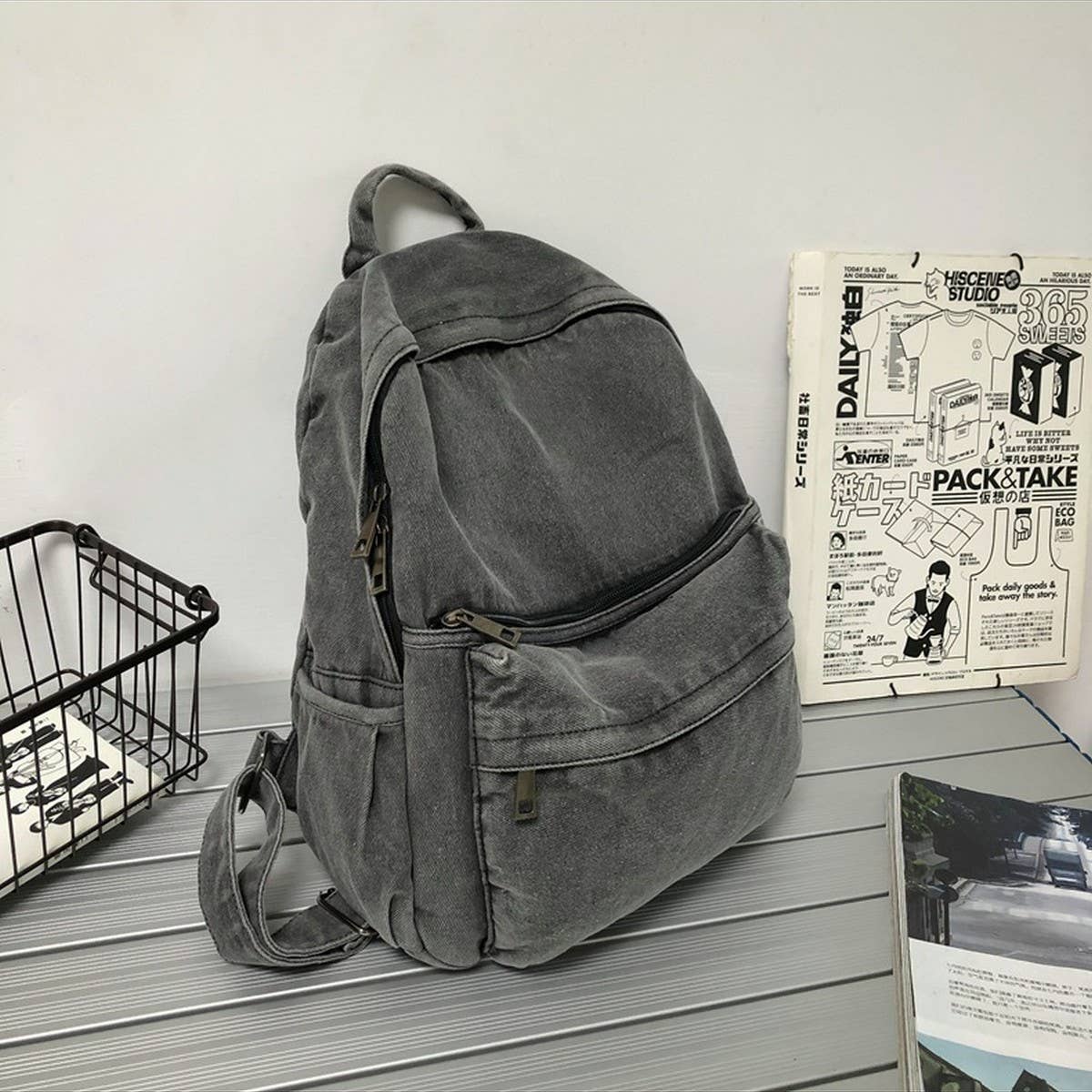 VINTAGE VERSATILE CANVAS BACKPACK,SHOULDER BAG_CWAB2208