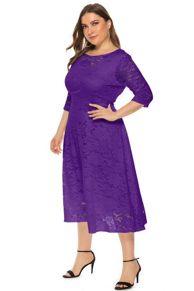 CWDMD3207_PLUS SIZE LACE POCKET EVENING GOWN DRESS