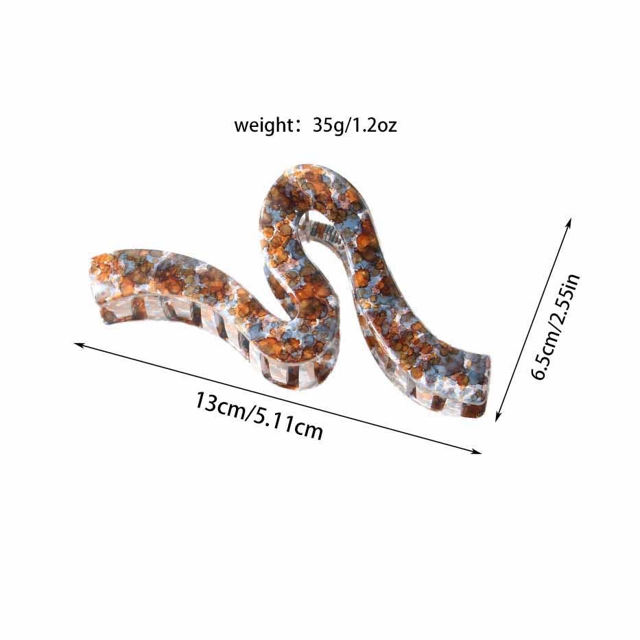 Wavy design inkjet PC large clipper hair clip