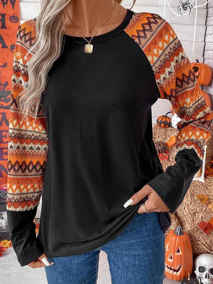 ROUND NECK THIN CASUAL PRINT SHOULDER GUARD