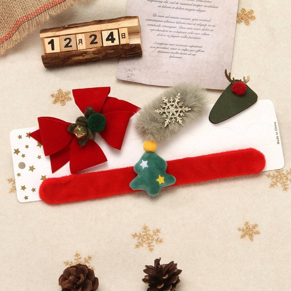 CHRISTMAS GIFT CLAPPING RING SETHAIRPIN DECORATION