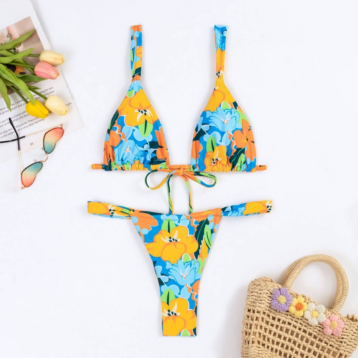 WOMEN'S PRINTED BIKINI TWO PIECE SWIMSUIT