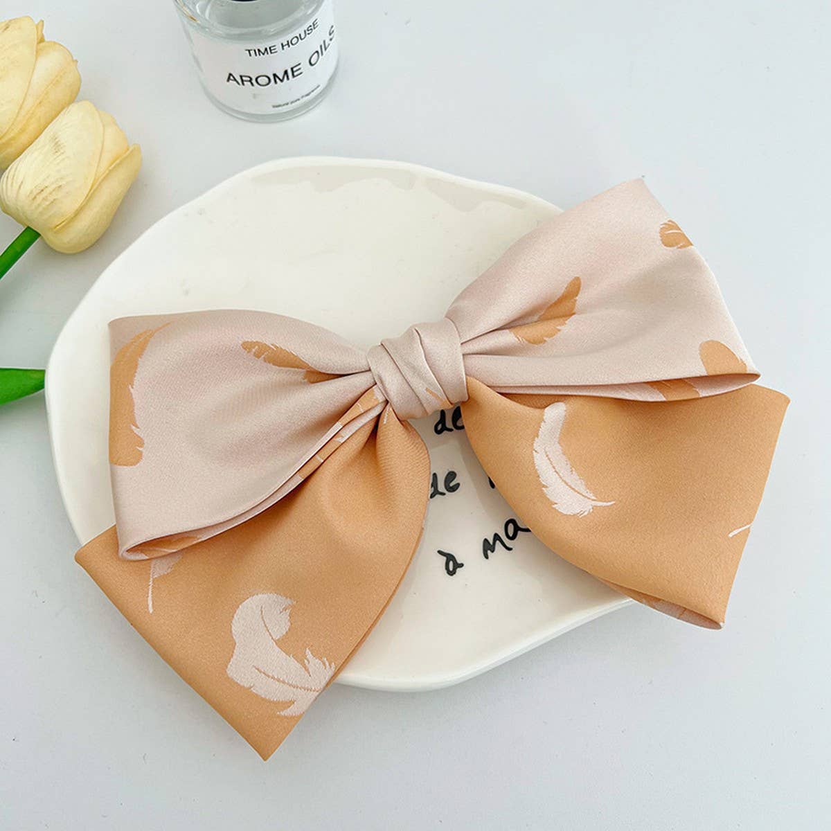 FRENCH GIRL SWEET PRINTED BOW HAIRPINS_CWAHA1191