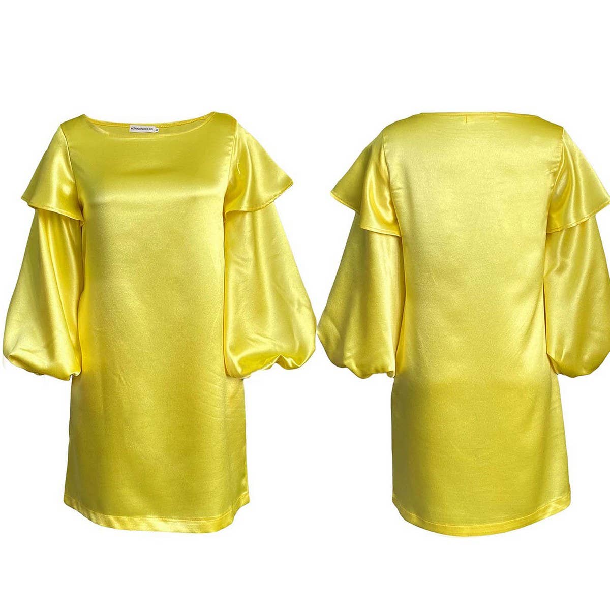 PLUS SIZE FASHION WOMEN'S LOOSE PUFF SLEEVE DRESS_CWDSD6167