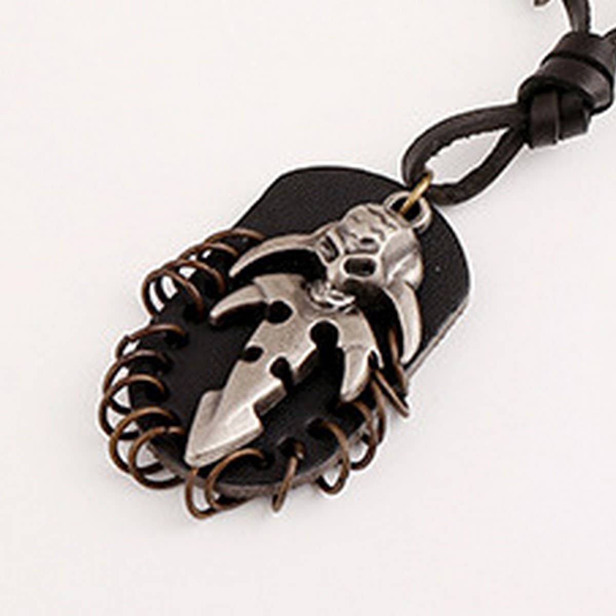 PUNK RETRO STYLE MEN'S LEATHER NECKLACE_CWMM4623