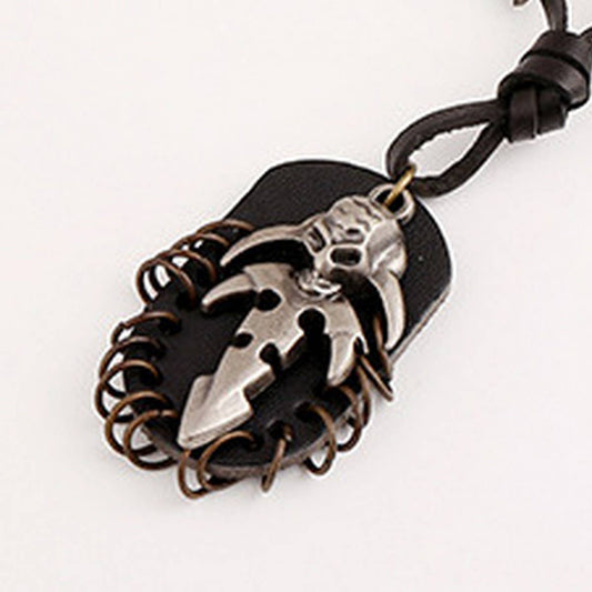PUNK RETRO STYLE MEN'S LEATHER NECKLACE_CWMM4623
