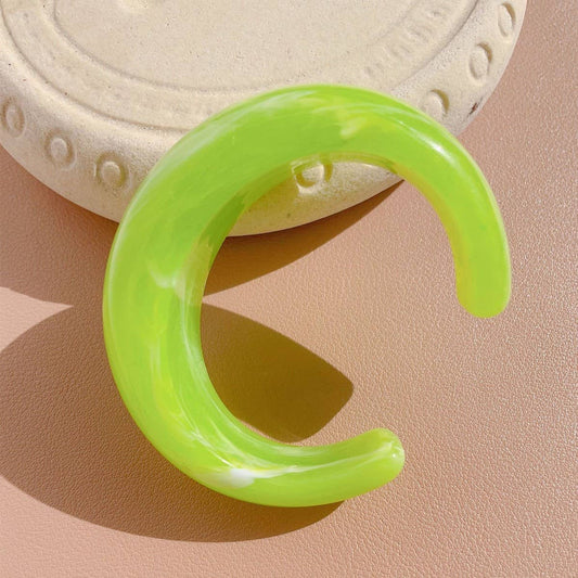 Thin Open Cuff Acrylic Bracelet for Petite Women