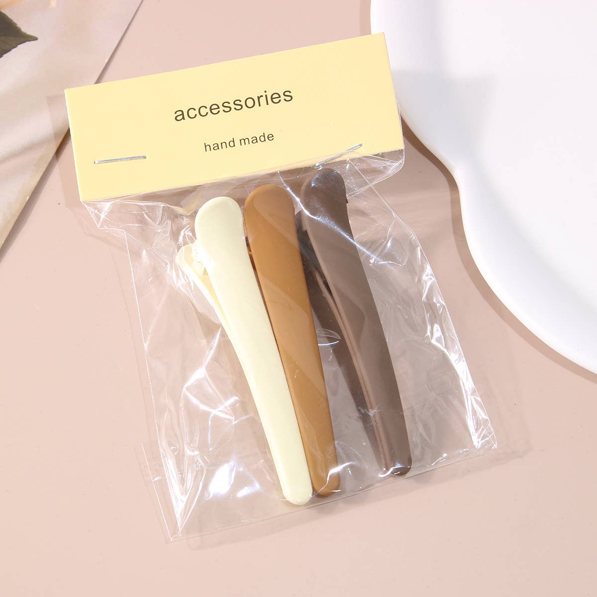 3PCS No-Crease Hair Clips Set Matte Duckbill Pins_CWAHA1045