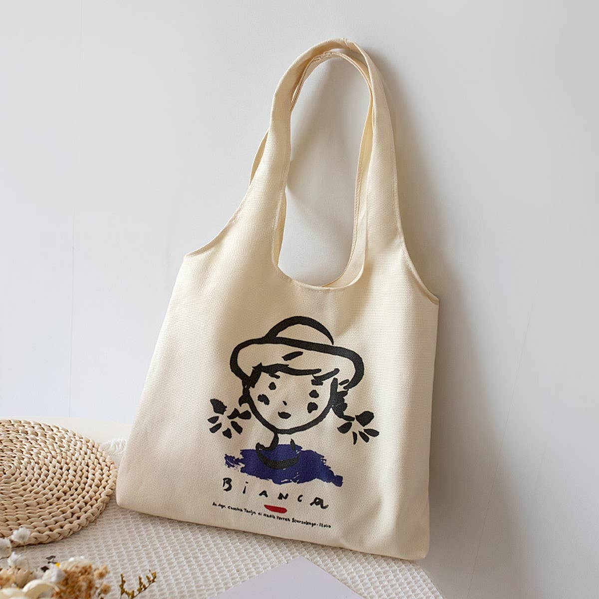 Summer Lazy Style Canvas Tote Bag for Students_CWAB5629